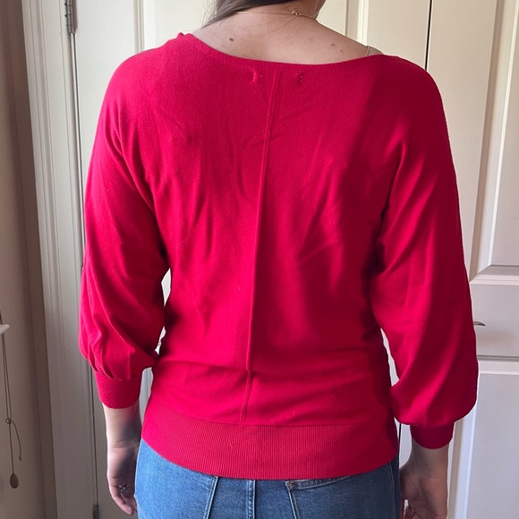 MAX STUDIO Red Dolman-Sleeve Sweater - Picture 2 of 7